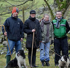 Scott, Nicky, Emma and Jerry from Glasgow with Sweep and Smit, February 2009